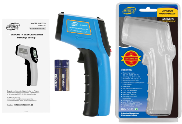PIROMETR GM533A -50°C~530°C