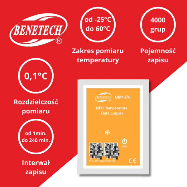 REJESTRATOR TEMPERATURY NFC GM1370