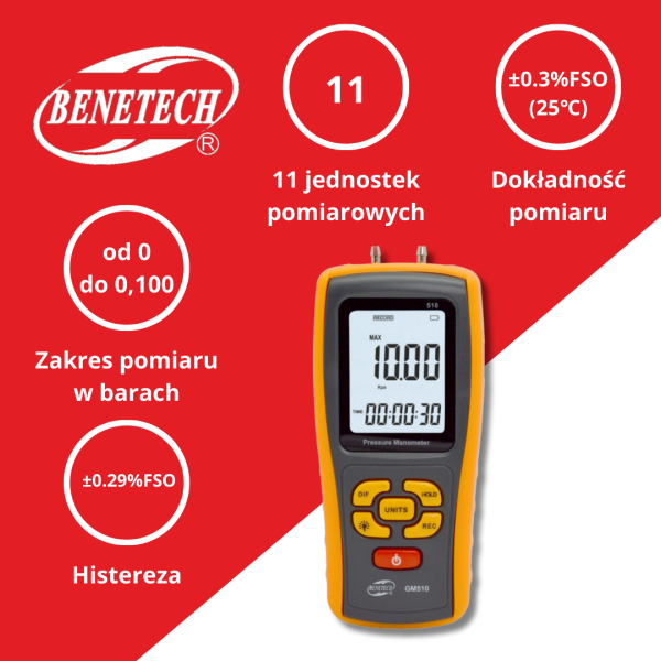 MANOMETR RÓZNICOWY GM510