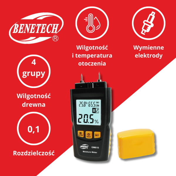 WIGLOTNOŚCIOMIERZ DO DREWNA GM610