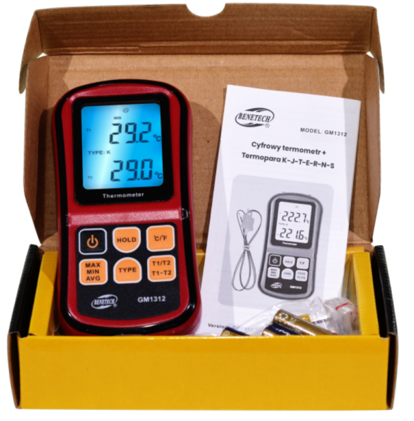 CYFROWY TERMOMETR 2x TERMOPARA GM1312