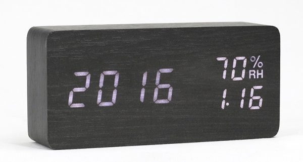 ZEGAR DREWNIANY CZARNY KH1030