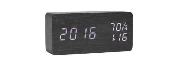 ZEGAR DREWNIANY CZARNY KH1030