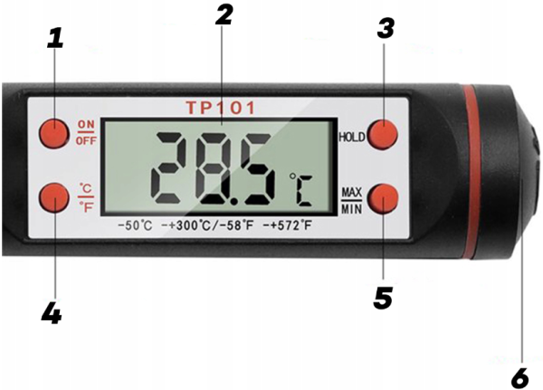 TERMOMETR KUCHENNY 300°C TM2030