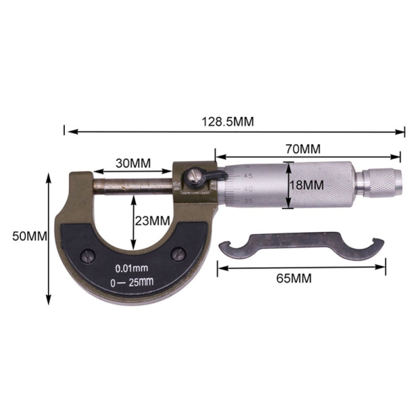 MIKROMETR ZEWNĘTRZNY NONIUSZOWY 0~25 0,01mm TM7110