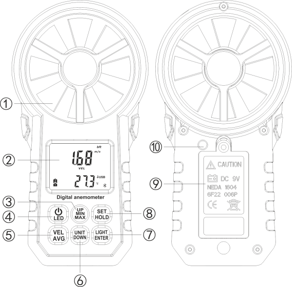 ANEMOMTER BLUETOOTH WT87B