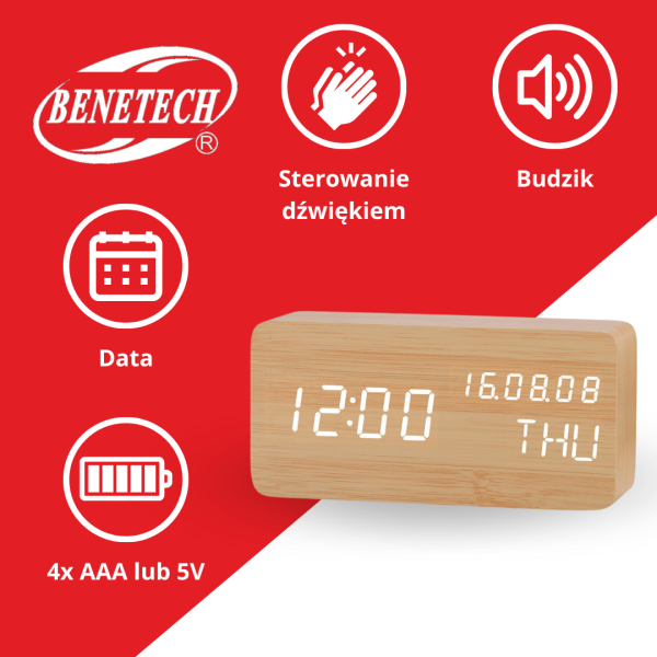 ZEGAR BEŻOWY KH1010