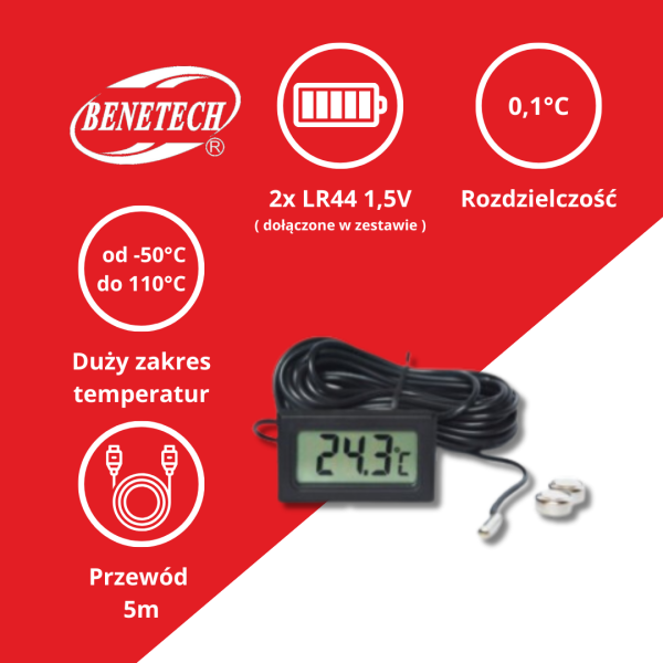 TERMOMETR PANELOWY 5m TMP-10-5M