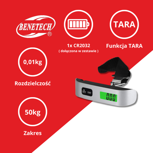 WAGA BAGAŻOWA 50kg TM8050