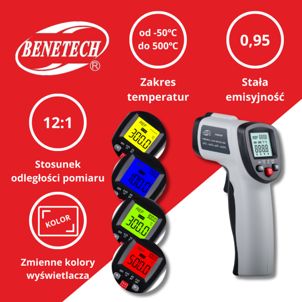 PIROMETR GM550F -50°C~500°C