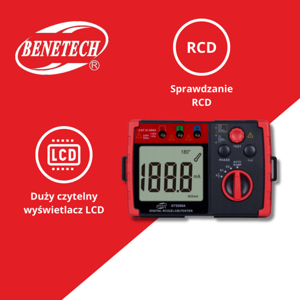 TESTER RÓŻNICOWO PRĄDOWYCH GT5206A